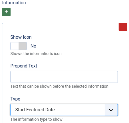 Start and Finish featured dates